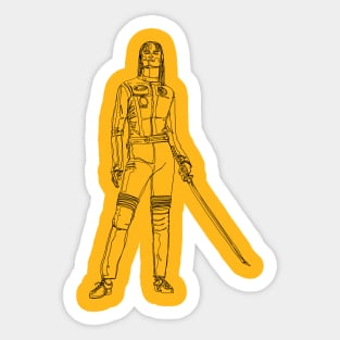 The bride with a sword Sticker